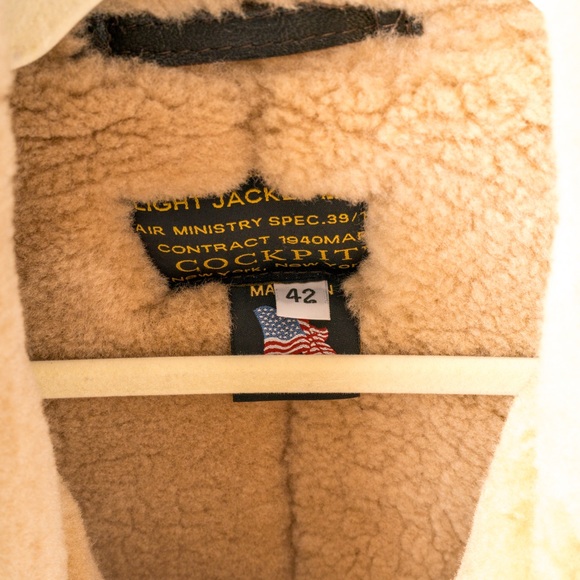 Genuine Cockpit USA R.A.F Sheepskin Bomber Jacket Z2109 - Picture 3 of 7